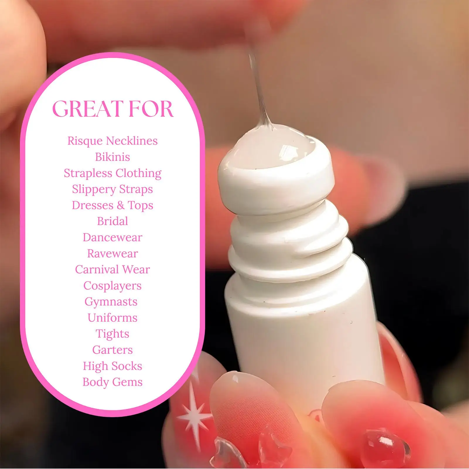 NEW 20g Anti-Slip Glue Roll On Skin Adhesive For Clothing Dress Body Skin Anti-exposure Bra Non-slip Fixed