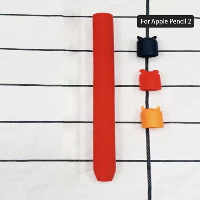 For Apple IPad Pencil 1 2 Pencil2 Tablet Touch Pen TPU Soft Silicone Protective Tip Cover Screen Stylus Anti-scratch Nib Case Pencil 2 Red