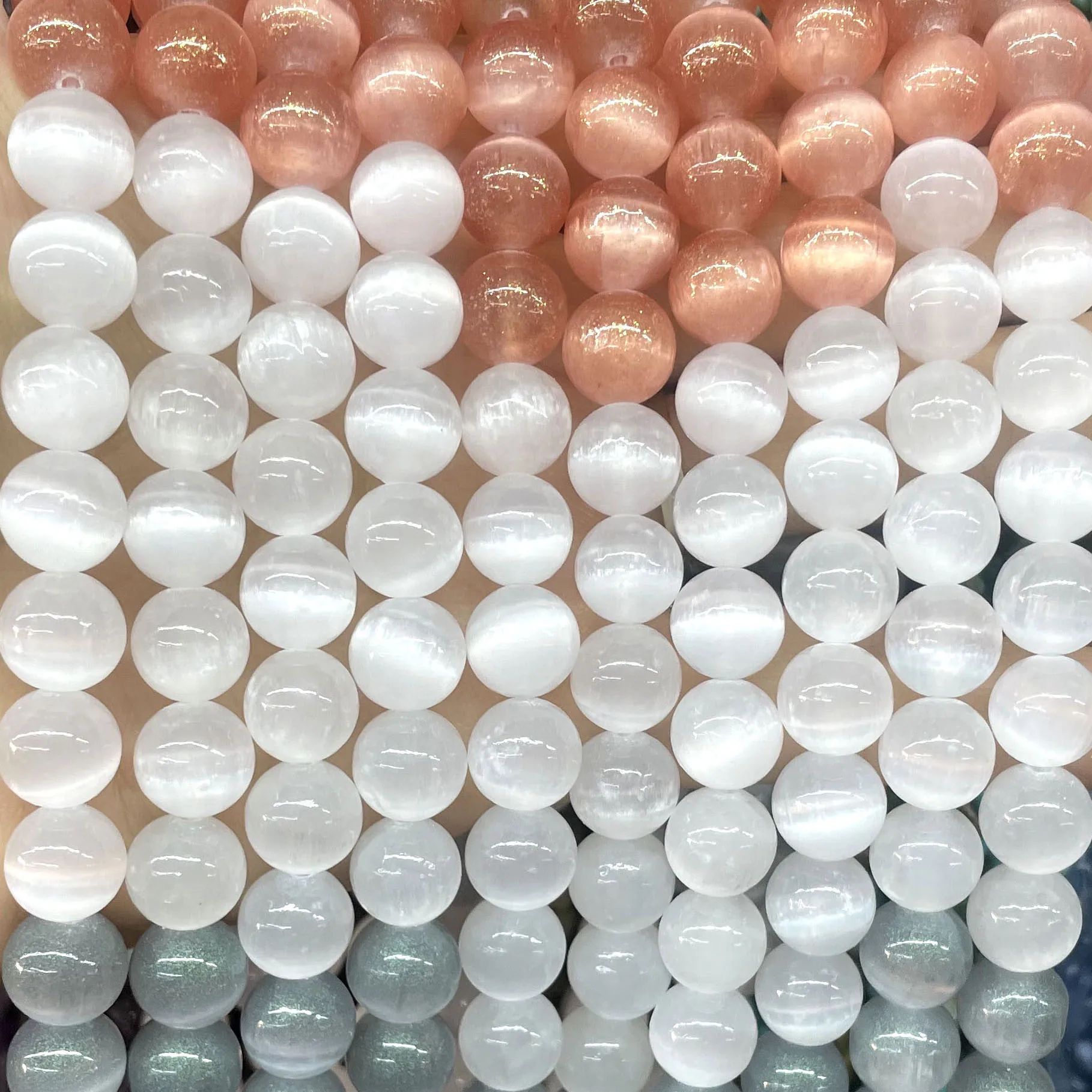 6MM 8MM 10MM Natürlicher Edelstein Bunter Selenit Stein Lose Runde Abstandsperlen für Schmuckherstellung DIY Armband Halskette Ohrringe – Detail 6