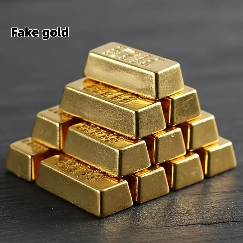 Ultra-Realistic Mini Gold Bar Simulated Ingots - DIY Ornament Accessories, Solid Material (50/100pcs)