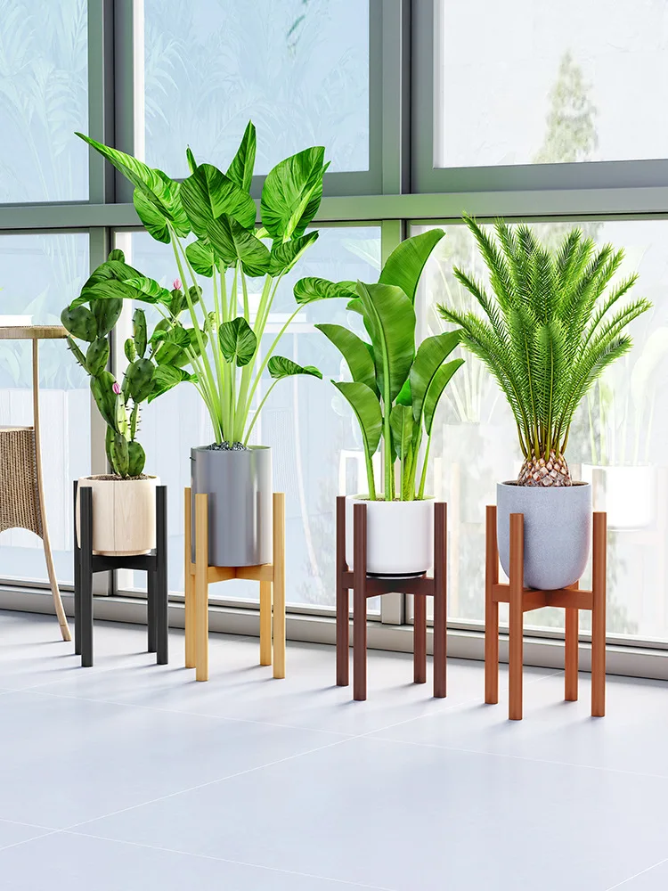 

Nordic Solid Wood Flower Pot Rack, Cross Expandable Flower Rack, Balcony, Floor To Ceiling Living Room, Wooden Tray, Beech Rack