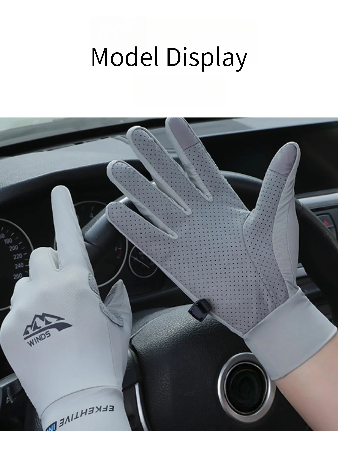 Cycling  Full Finger Gloves ebike Ice Silk Sunscreen Breathable Non-slip Shockproof guantes ciclismo Fishing gloves 2