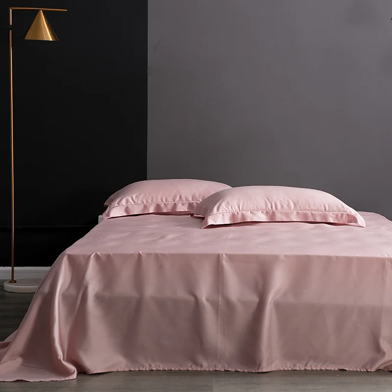 

Natural Mulberry Silk Flat Sheet Solid Color Bed Sheet Single Double King Size Bedding Sheet Home Bedsheet