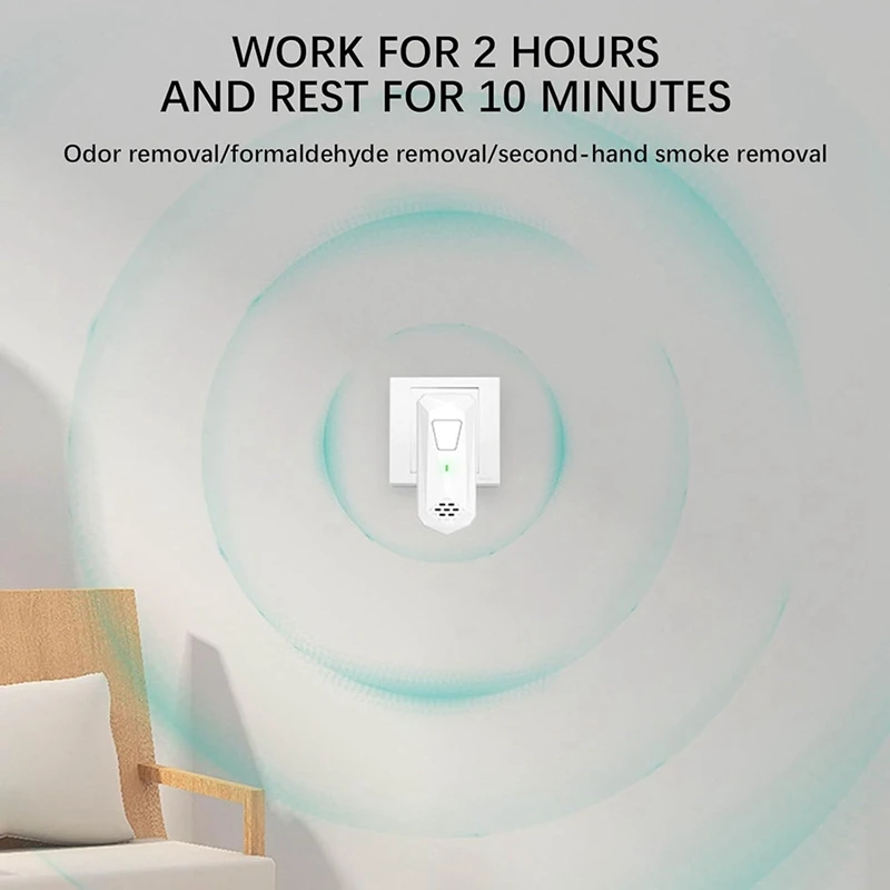 Mini Air Purifier Air Ionizers For Home Bathroom Purifiers For Home Bedroom Office Bathroom And Pets EU Plug Black