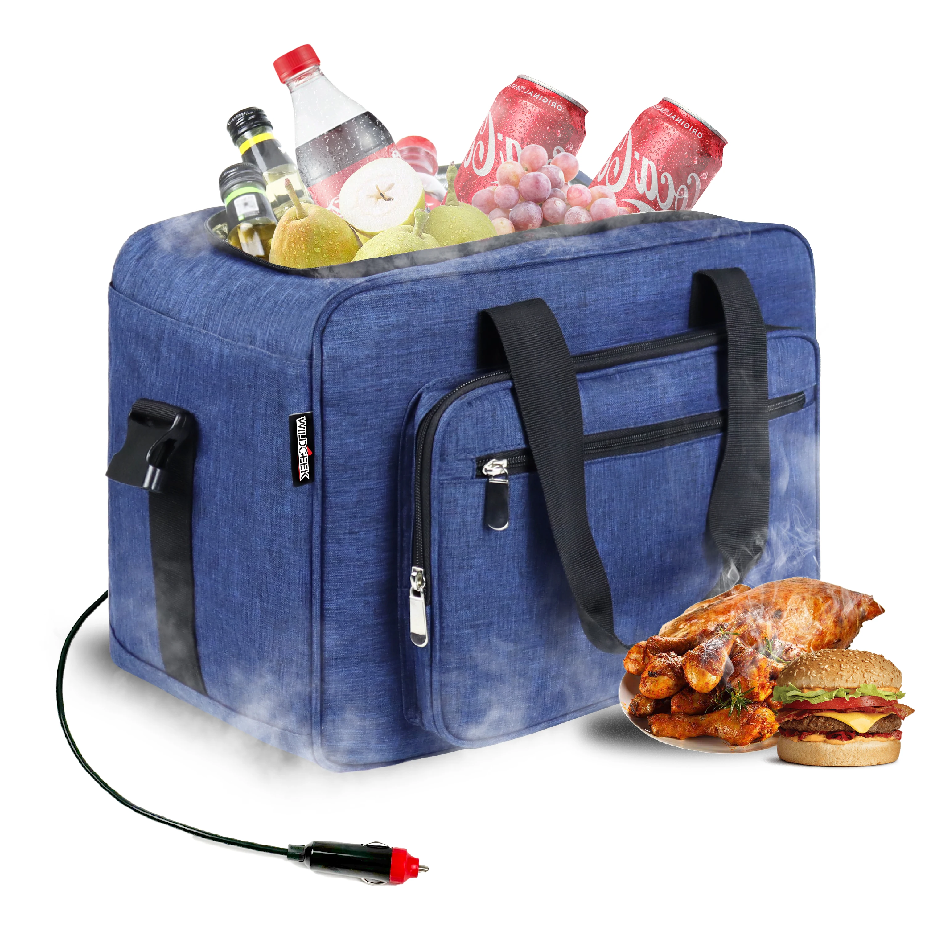 26 Quarts 12 Volt Portable Car Electric Cooler Bag USB 25L AC/DC Cool and Heat Thermal Plug in Fridge Compatible Mini Cooler