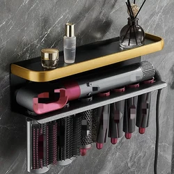 Wall Mount Hair Dryer Holder Capacity Airwrap Shelf Dryer Hair Curler Holder Storage Rack Organizer for Bathroom Hair Dryer