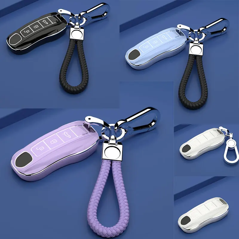 Tpu Car Remote Key Case Cover Fob Shell Holder Per Porsche 911 718 Panamera Cayenne Macan Boxster Cayman Control Fob Accessori