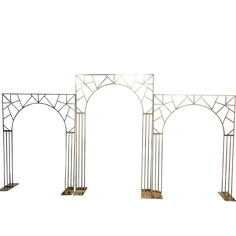 

1/3 pcs New Wedding Arch with Irregular Multi Bar Screen Background Frame Party Stage Props Decoration Gold Plated Flower Racks