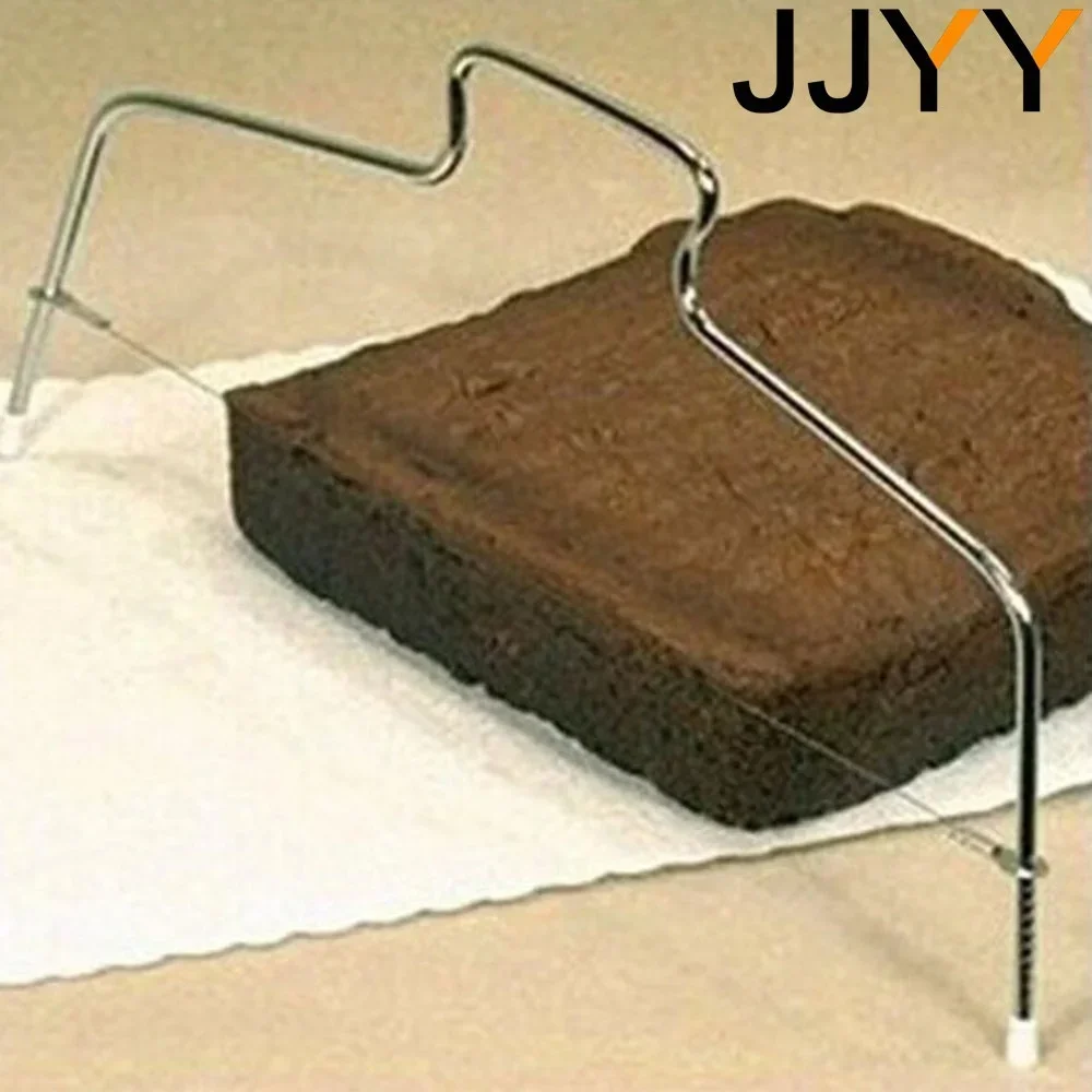 JJYY 조절 가능한 DIY 더블 빵 칼, 내구성 레벨러, 스테인레스 스틸 케이크 베이킹 도구, 주방 도구