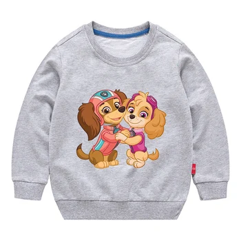 Paw Patrol Sweatshirt Cotton Kids Hoodies Cute Cartoon Crew Neck Tops Boys Girls Spring Holiday Party Clothes Long Sleved Tops 3