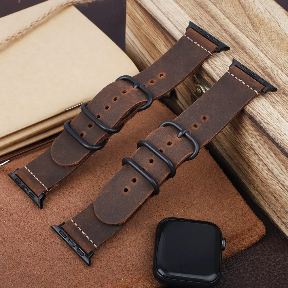 Genuine Leather Strap for Watch Band 44mm 40mm 42mm 38mm Series SE 6 5 4 3  Bracelet Accessories Loop Replacement