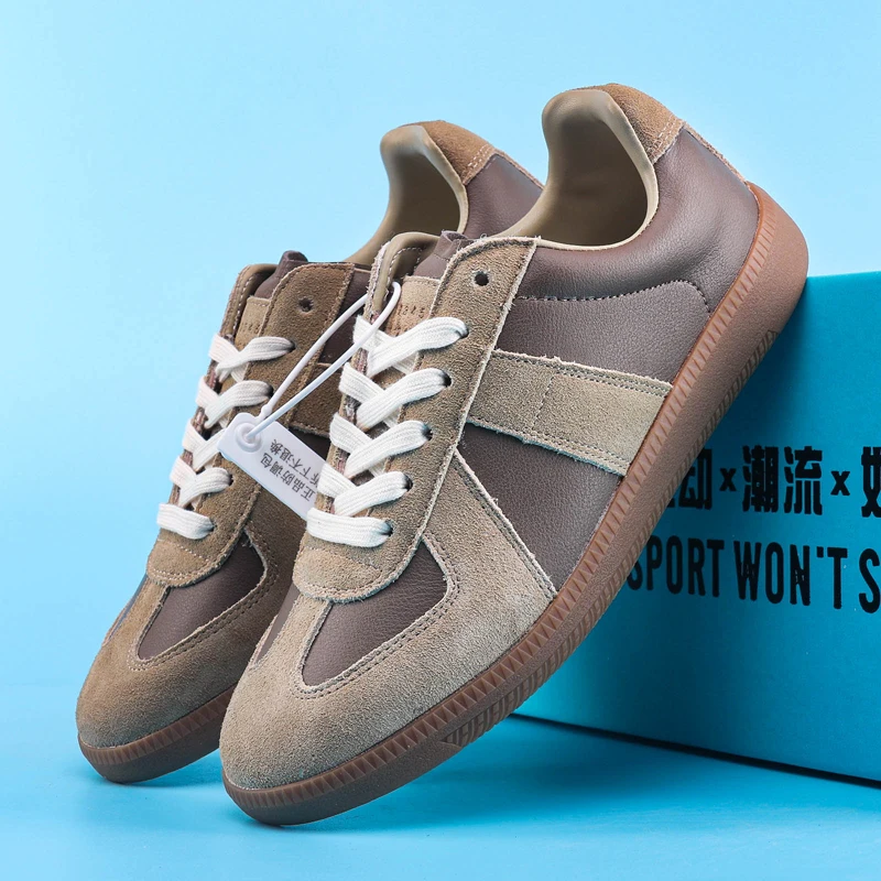Classic shoes, leather retro sports flat casual board shoes, unisex