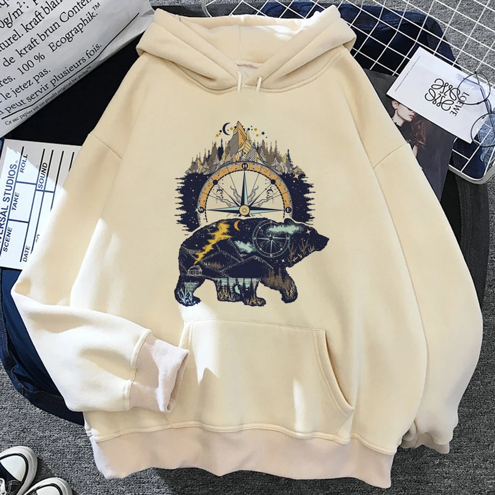 

Bear hoodies women anime Fleece japanese sweat y2k sweatshirts Hooded Shirt women japanese clothing