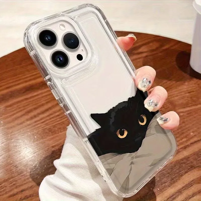 Cartoon Black Couple Cat Soft Phone Case