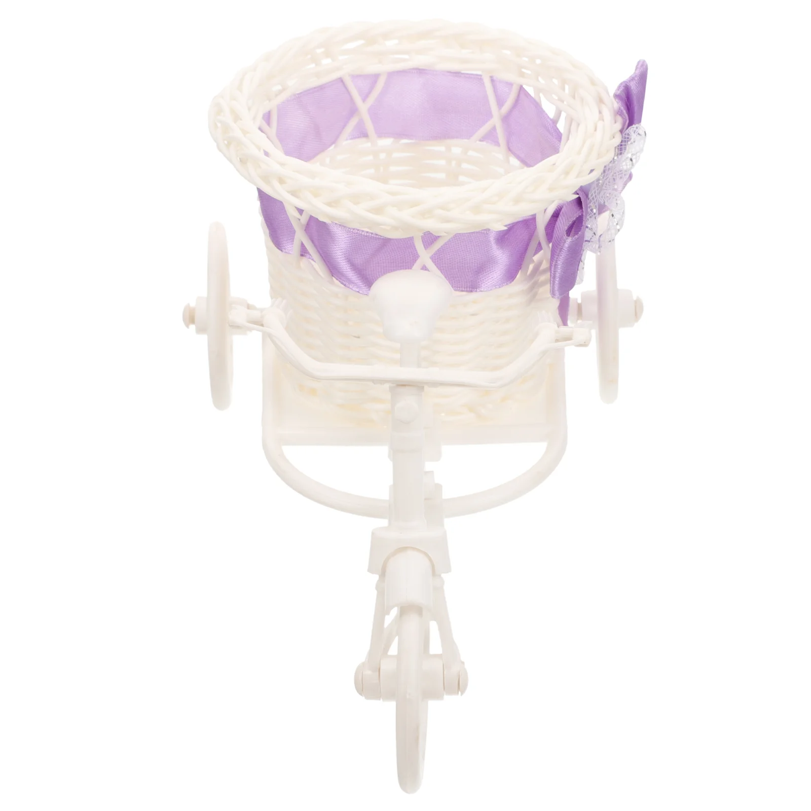 

Tricycle Flower Basket Woven Baskets for Storage Small Favors Gift Party Plastic Candy