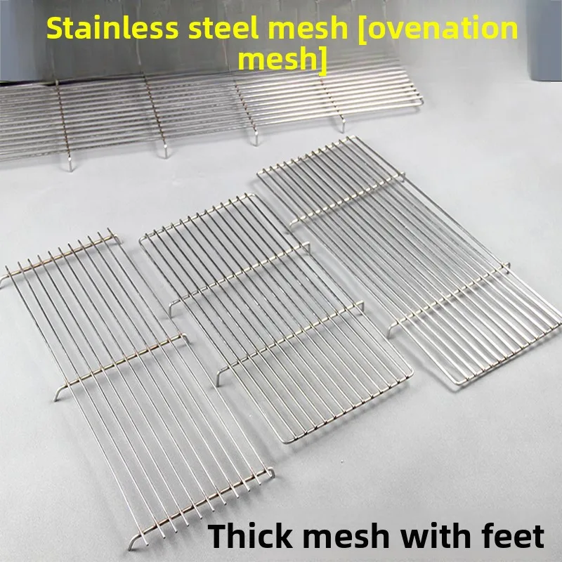 Extra-Thi Stainl Steel Barbecue ill Net Rectangular Pork Ras Drng ids Kitchen Cooking Tools BBQ Accories