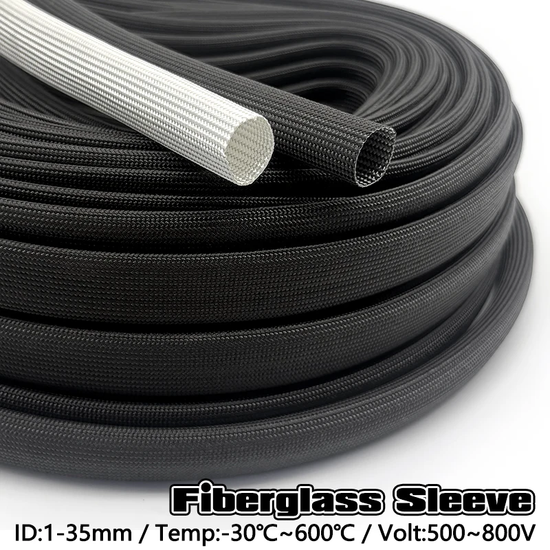 thumbnail image 2 of Fiberglass Sleeve Insulation Tube - 5M High Temp Cable Protection 2 of 10