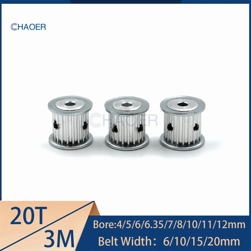 

HTD3M 20 Teeth Timing Pulley Bore 4/5/6/6.35/7/8/10/11/12mm For 3M Open Belt Width 6/10/15/20mm 20Teeth Synchronous Wheel Gears