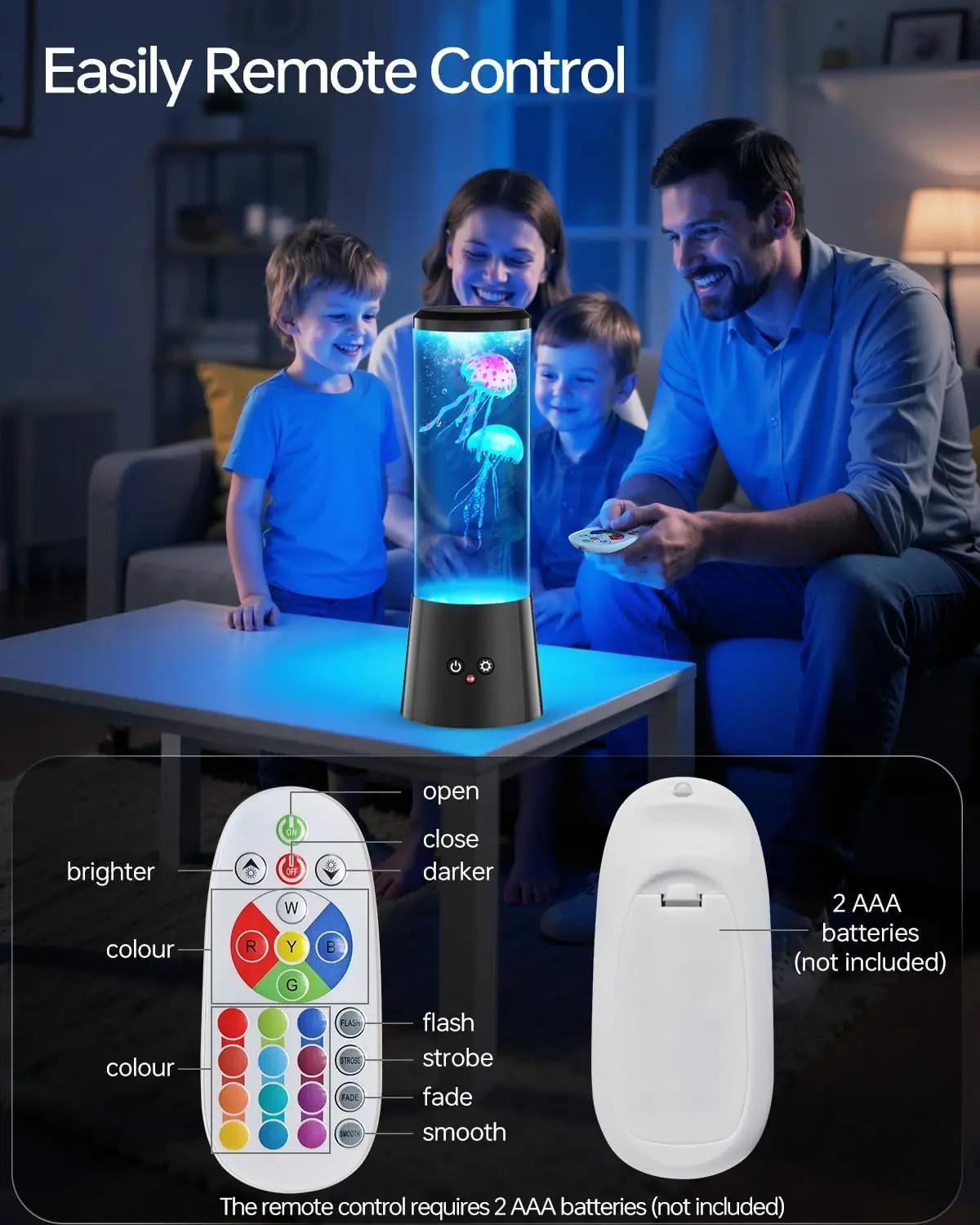 해파리 라바 램프, 수족관 해양 야간 조명, 7색 LED 해파리 무드 조명, 가정용 침실 데스크탑 장식 선물