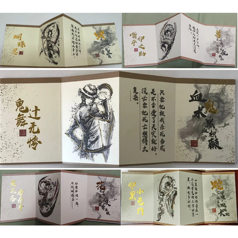 Anime Demon Slayer Kamado Nezuko Kochou Shinobu Agatsuma Zenitsu Book Cards Collectible Cards Christmas Birthday Gifts Toys