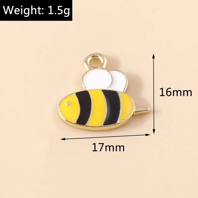 10 stücke Emaille Tier Charms Nette Maus Huhn Elefanten Katze Bee Eule Charms Anhänger für Armband Ohrringe Halskette DIY Schmuck – Detail 17