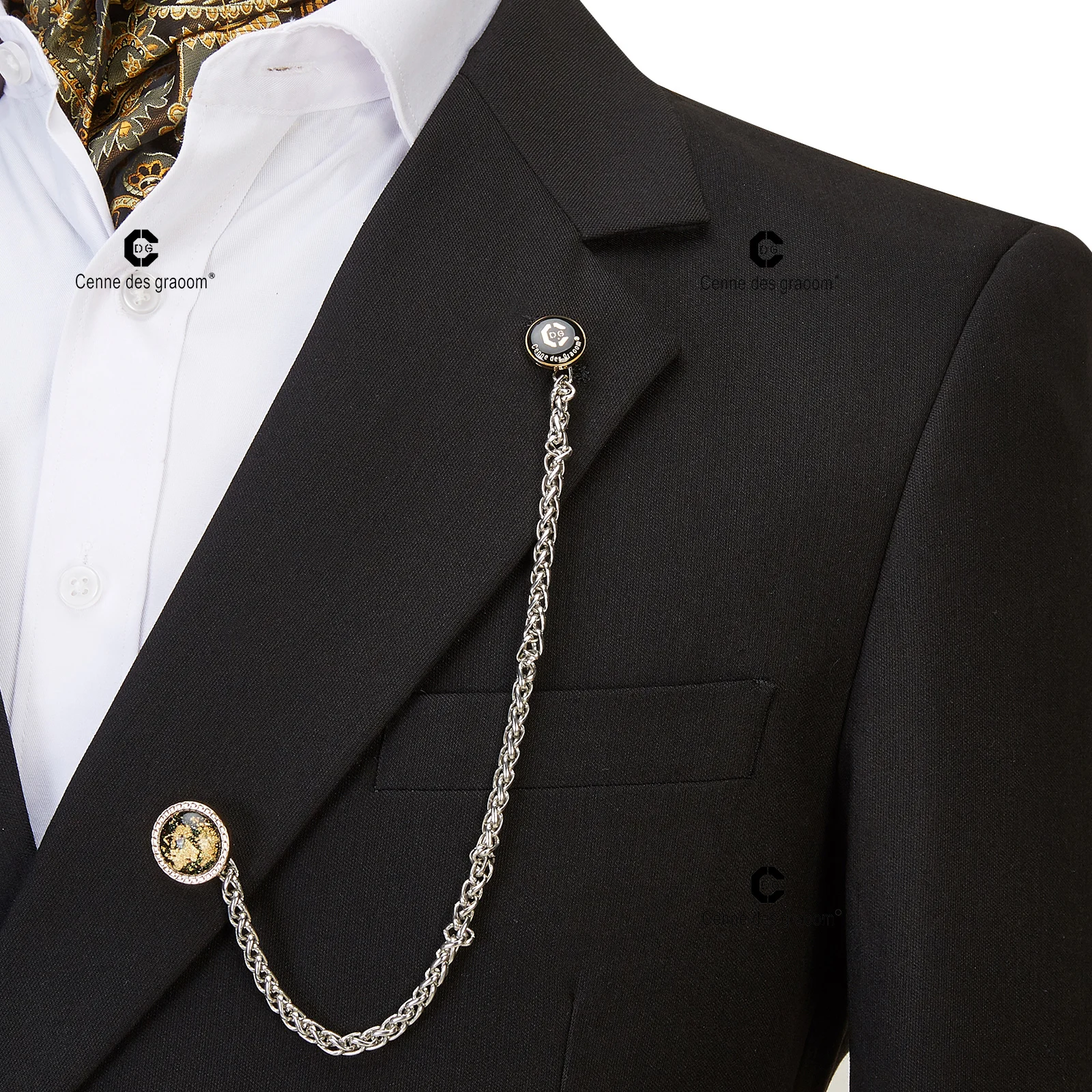 Men Suits 2 Piece Tailor-Made with Metal Side Release Buckle