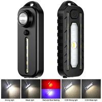 Mini LED Flashlight USB Rechargeable Bike Light Portable Pocket Flashlight Keychain Lamp Bicycle Taillight Flash Warning Light 2