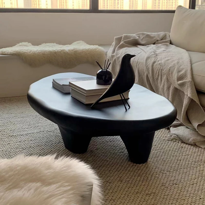 

Simple Japanese Coffee Table Black Large Oval Corner Side Tables Minimalist Free Shipping Mueble Salon Living Room Furniture