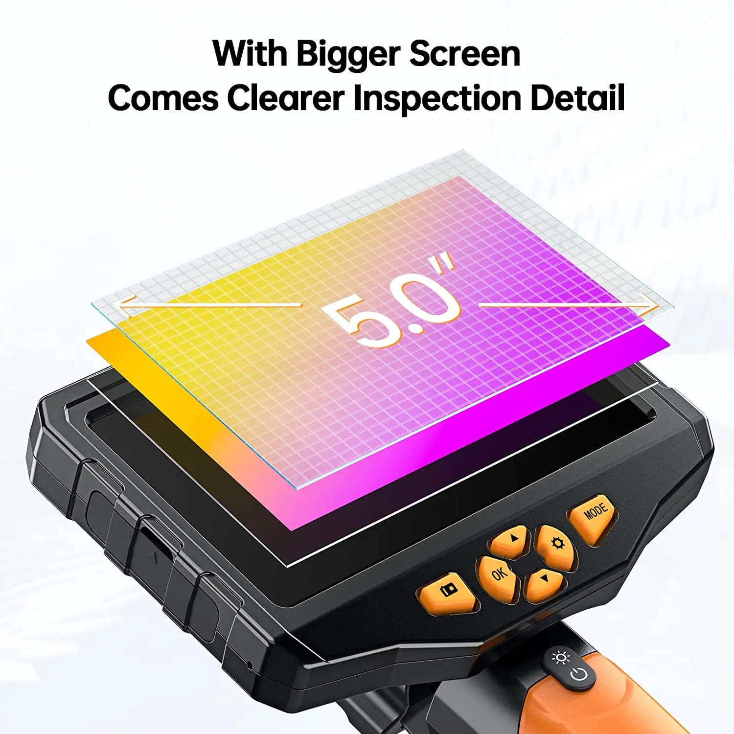 5.5mm Endoscope Camera with Light, Teslong Mechanic Borescope Inspection  Camera with Monitor, Flexible Snake Probe Camera, Fiber Optic Scope for