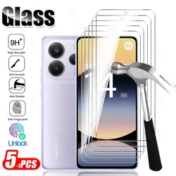 Crystal Clear HD Tempered Glass Screen Protector - 9H Anti-Scratch, Case-Friendly for Redmi Note14 5G (Transparent-4Pcs)