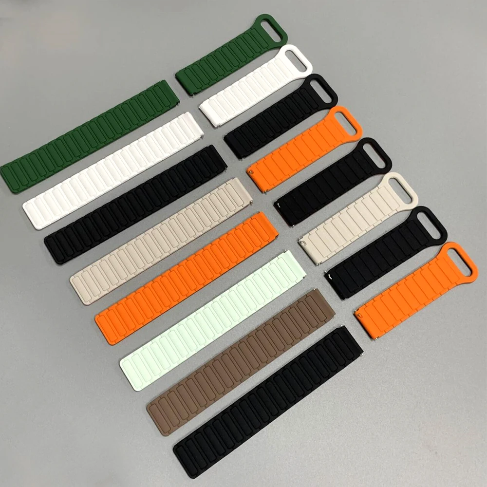 Sport Silicone Magnetic Smartwatch Band - 20mm/22mm Strap