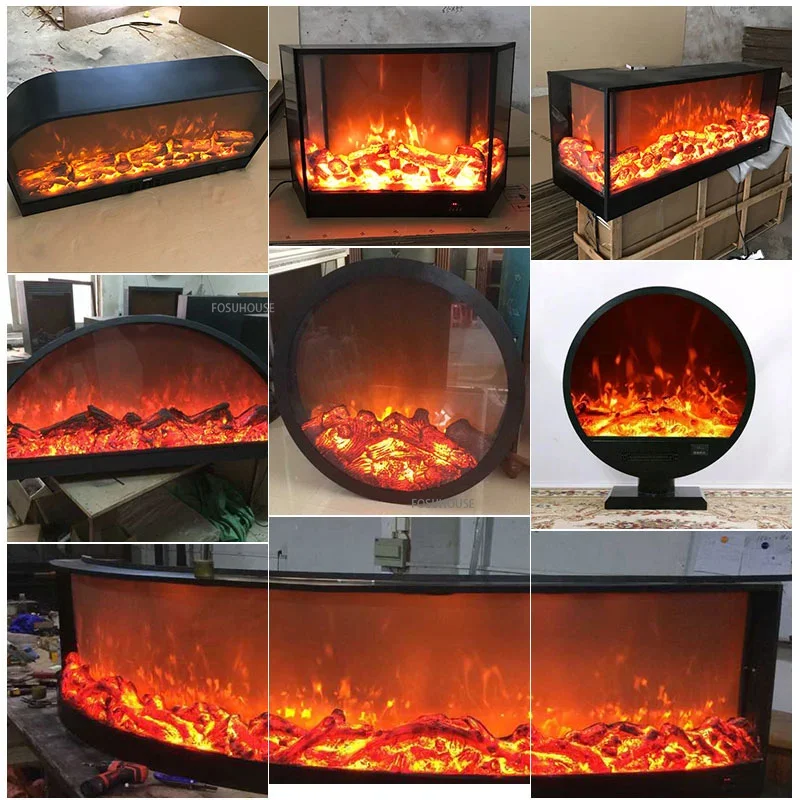 Fireplace Core for Restaurant Home Decoration 3D Simulation Electric Flame Living Room Embedded TV Stand Fireplaces