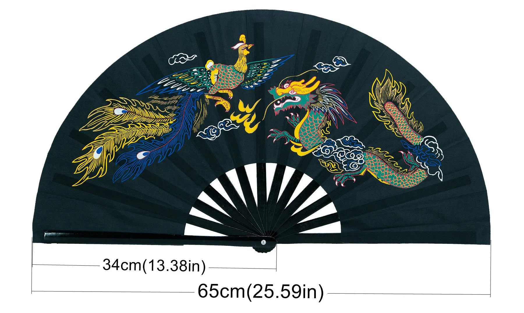 Description Picture 2 of itemBamboo Right Hands Fan Tai Chi Performance Fan Martial Arts Fan Kung Fu Fans Cosplay Fan Black Cover China Many Pattern