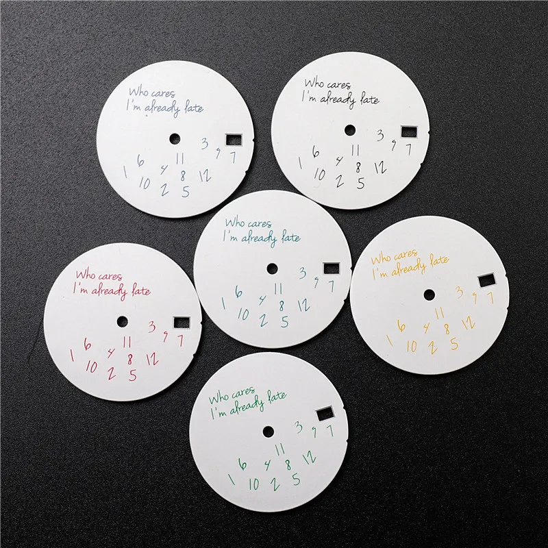28.5mm Watch Dial Who Cares Lt's Already Late For Nh35 Nh36 NH34 Mechanical Movement Skx Mods Watch Face Accessories watch face accessories,watch dial accessories