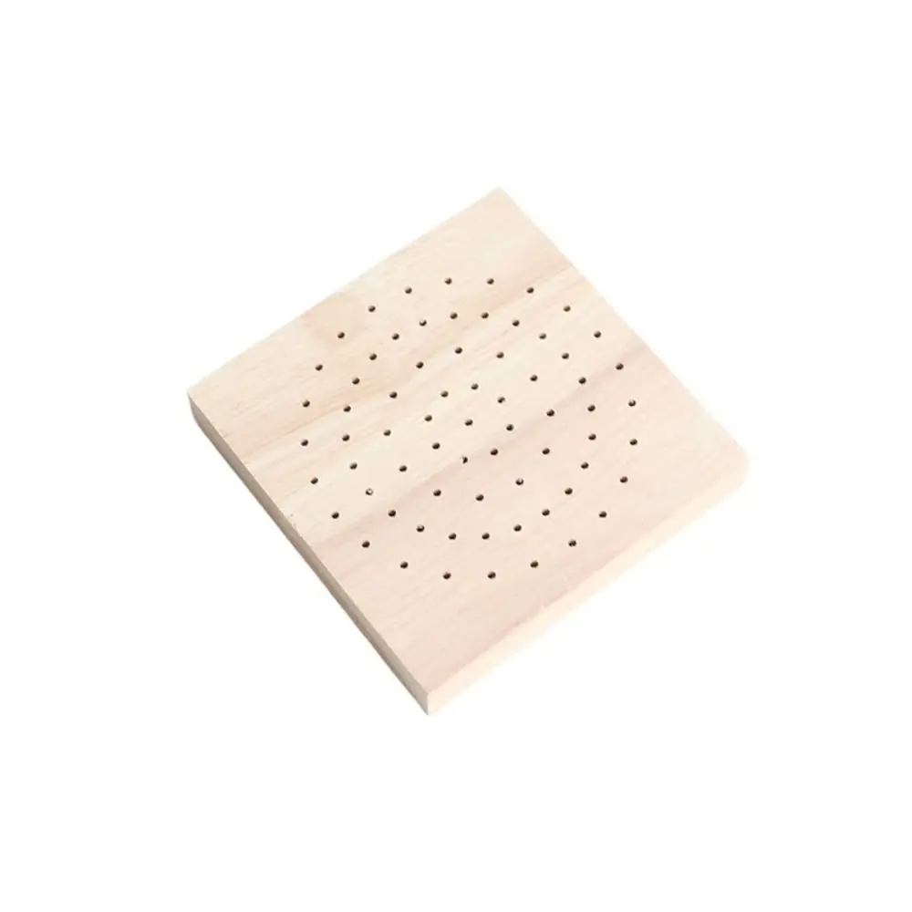 2Pcs 61/81 Hole Wooden Polishing Head Storage Board Square Save Space Nail Drill Bit Display Base Portable 10*10cm