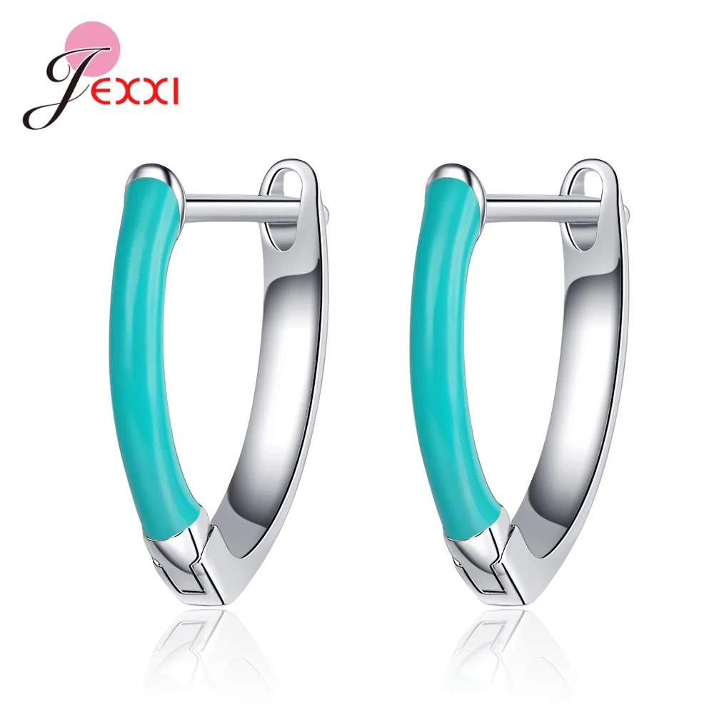 Neue Marke Hohe Qualität 925 Sterling Silber Geometrie Tropf Öl Ohrringe Für Mädchen Frauen Braut Sterling Schmuck – Detail 5