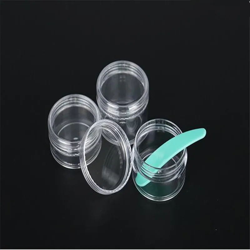 

50pcs 3g/5g/10g/15g/20g Empty Plastic Cosmetic Makeup Jar Pots Transparent Sample Bottles Eyeshadow Cream Lip Balm Container