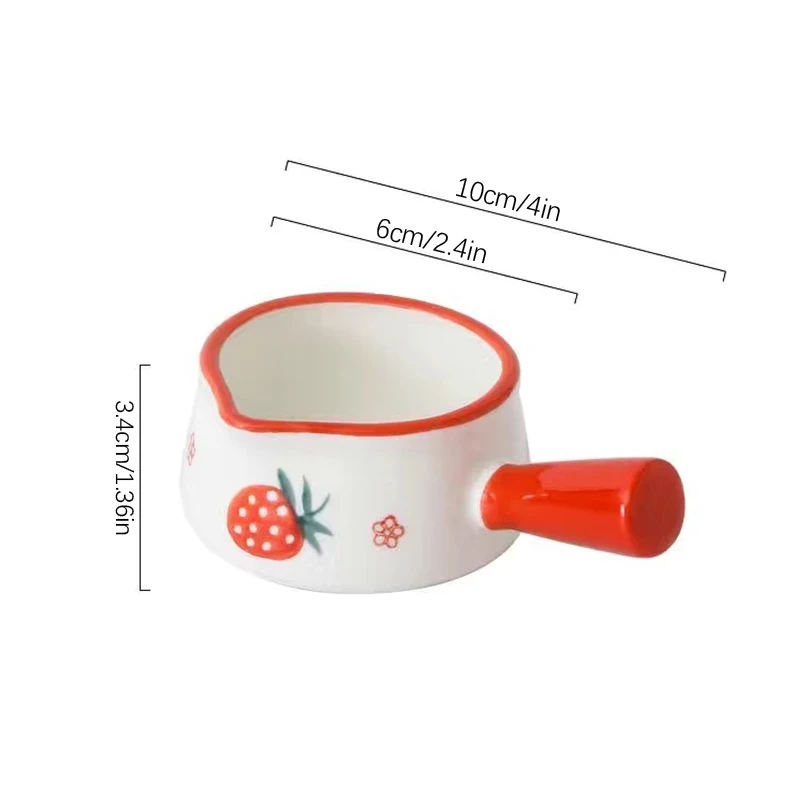 Breakfast Dessert Plate Baking Plate Milk Cup Nordic Style Creative Ceramic Handle Microwave Oven Underglaze Color Plates