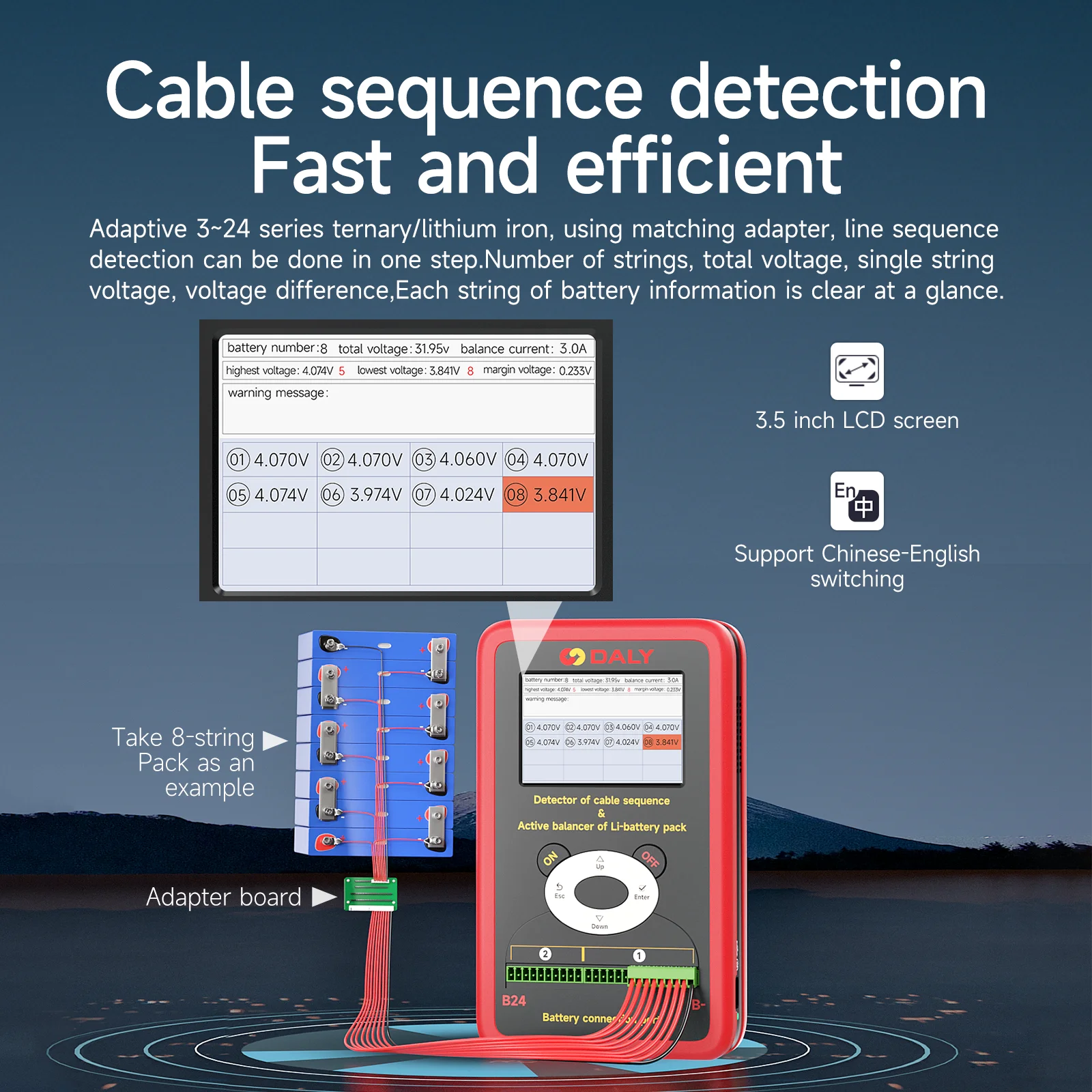 Daly BMS Active Equalizer Balancer Battery Tester Smart BMS Lifepo4 Active Balancer 1A-10A 3S-24S Balancing Board Battery Tester