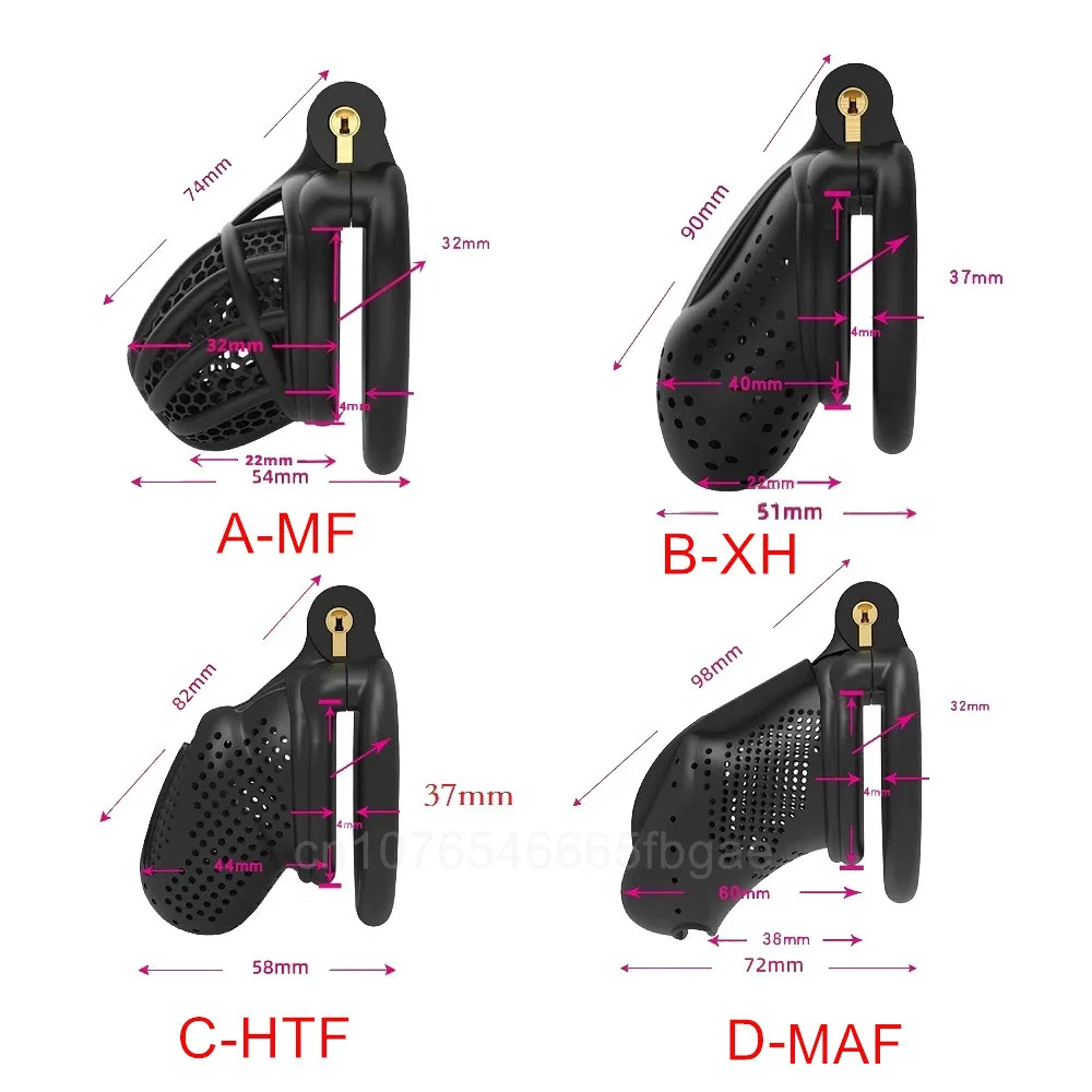 Male Lightweight Chastity Cock Cage Device 4 Penis Rings Set Erotic Urethral Lock Dick Bondage Trainer Belt Sex Toys for Men 18+
