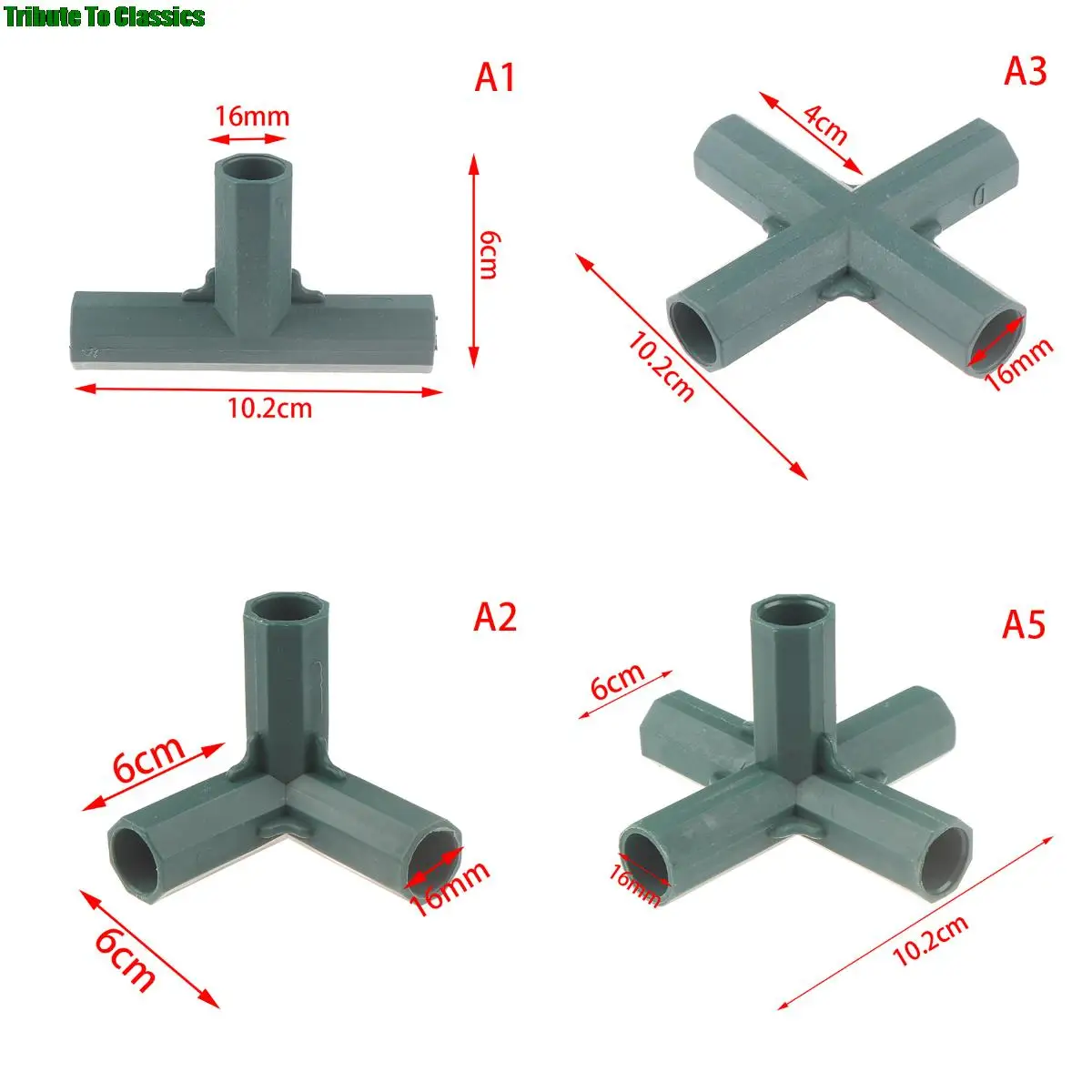 Fitting Stable Support Heavy Duty Greenhouse Frame Building Connector Right Angle 3 4 5-way Connector Garden Tool 16mm 5 Types greenhouse frame connector