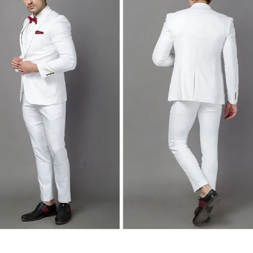 

Classic quality white men suit tuxedos terno costume homme business suit wedding suits for men white latest coat pant designs