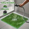 FUKUCHONG Washable Artificial Grass Dog Potty Trainer - Small to Large Size, Durable EVA Material, Green & Yellow Design for Ind
