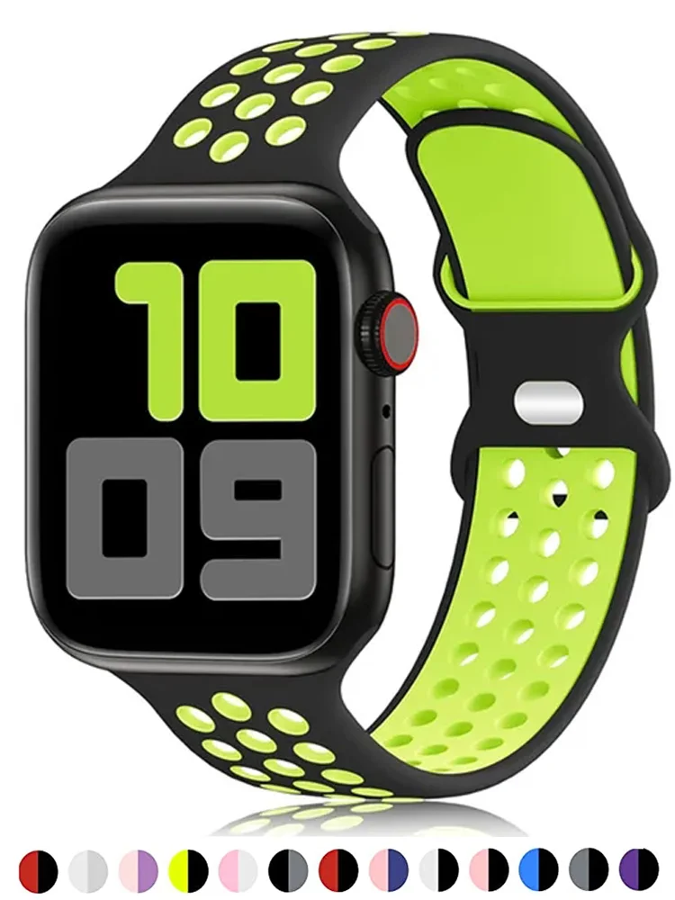 

Silicone Strap for Apple Watch Band Ultra 2 49mm Series 9 8 7 41mm 45mm 38-42mm 44 mm Sport Bracelet iWatch 6 SE 5 4 44mm 40mm