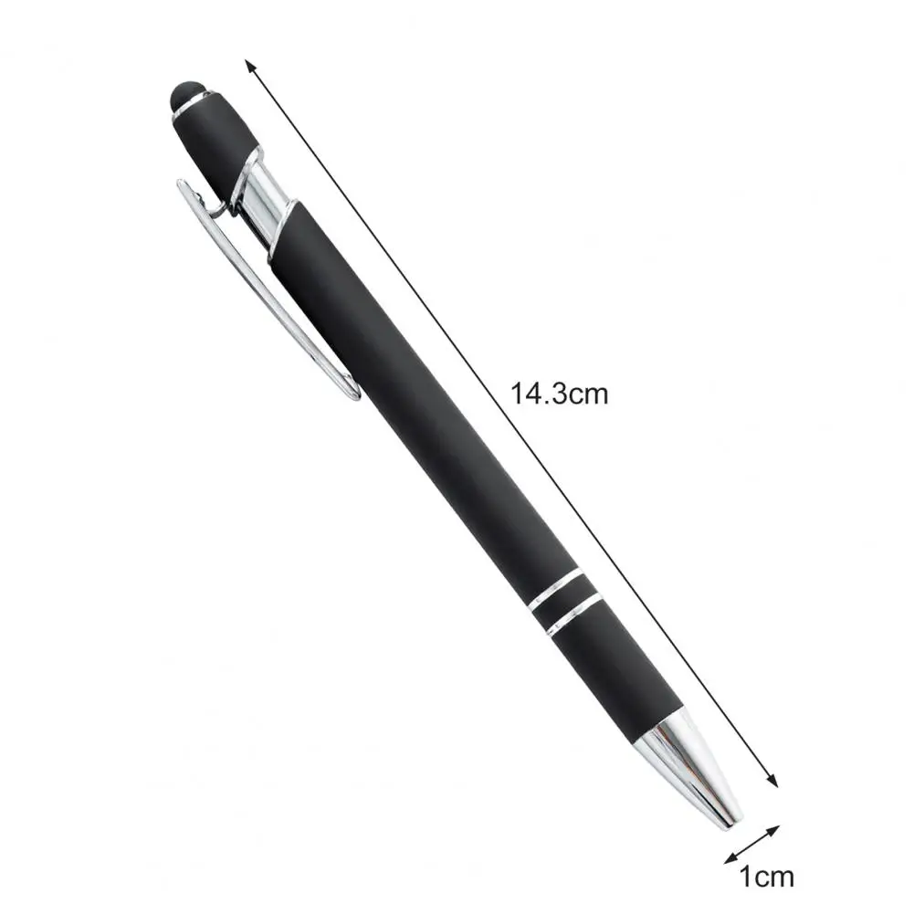2Pcs 1.0 Nib Refill Replaceable Ballpoint Pen with Clip Grip Metal Aluminum Rod Black Ink Writing Pen Office Supplies