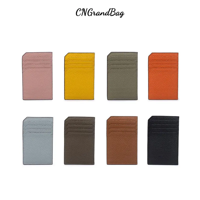 

Customized Letters Pebbled Cow Leather Ultra-Thin Portable Small Card Holder 8 Card Slot Credit Card Holder Simple Wallet