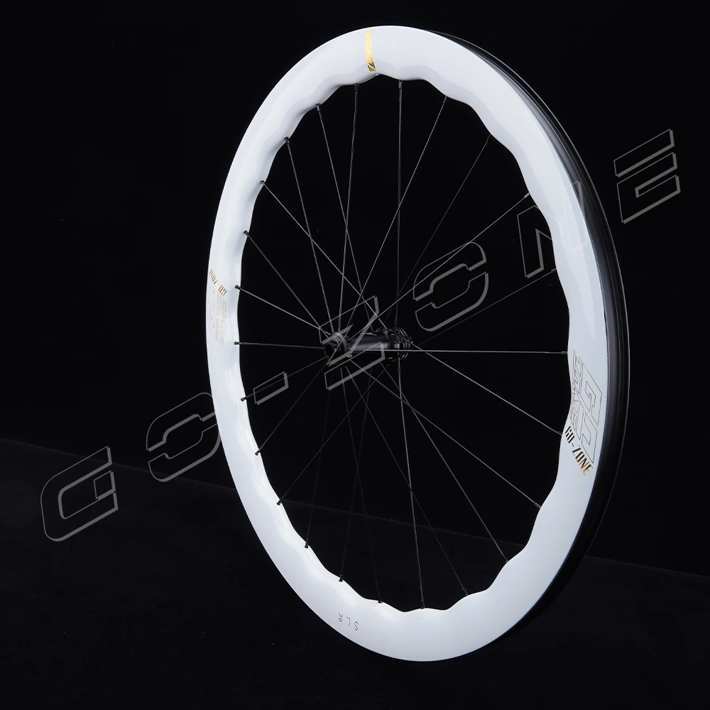 Paire De Roues Vélo Route 700c Carbone - Frein à Disque, Finition Mate Brillante - 6560 Fibre Carbone