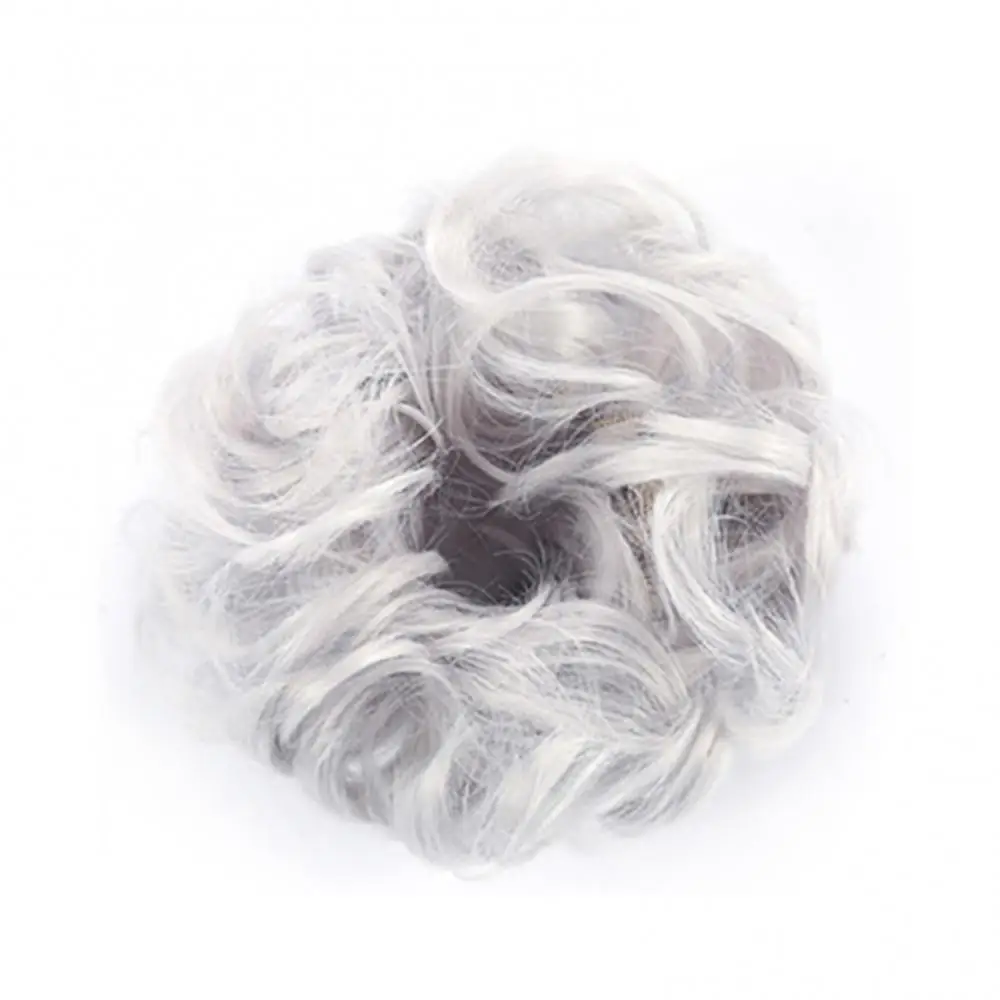 Synthetic Fiber Curly Chignon Fake Hair Extension Bun Wig Hairpiece for Women