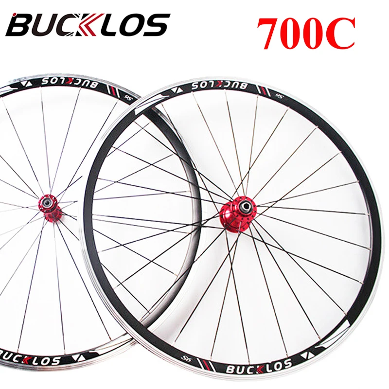 BUCKLOS QR 700c Road Bike Cycle Front Rear Wheelset for 7-11s Cassette 30mm Rims 