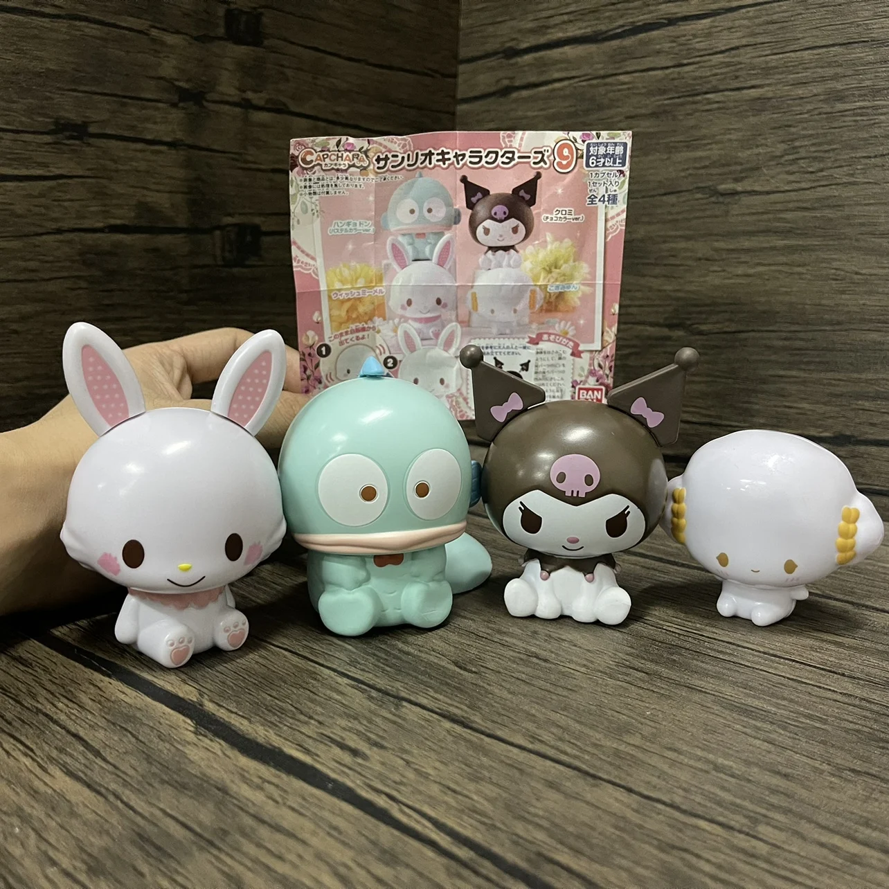 

Sanrio Kuromi Assembly Capsule Toy Siting Cute Car Table Ornament Gashapon Action Figure Present for Childern